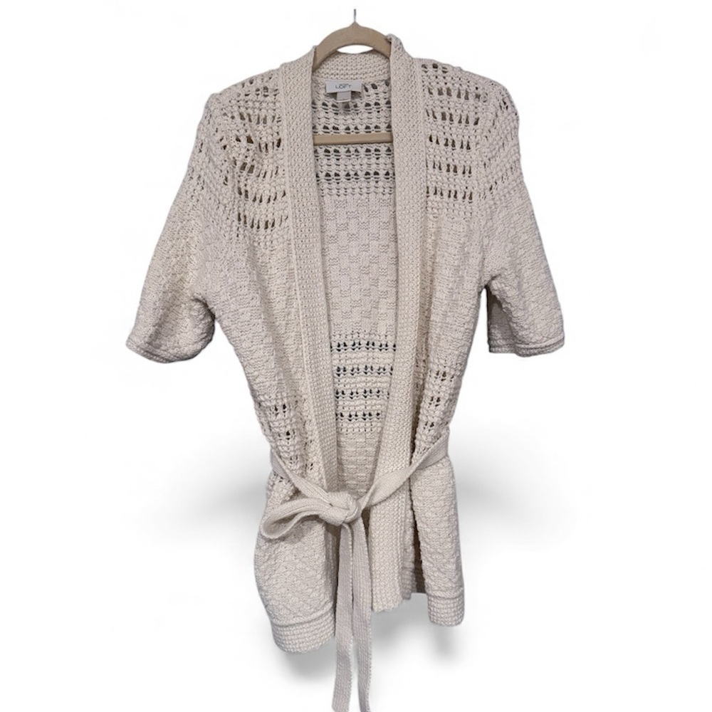 Elbow Length Crocheted Cardigan​​